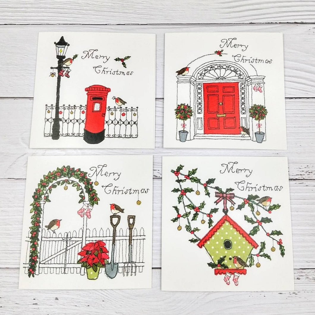 Set of 4 Robin Christmas Cards